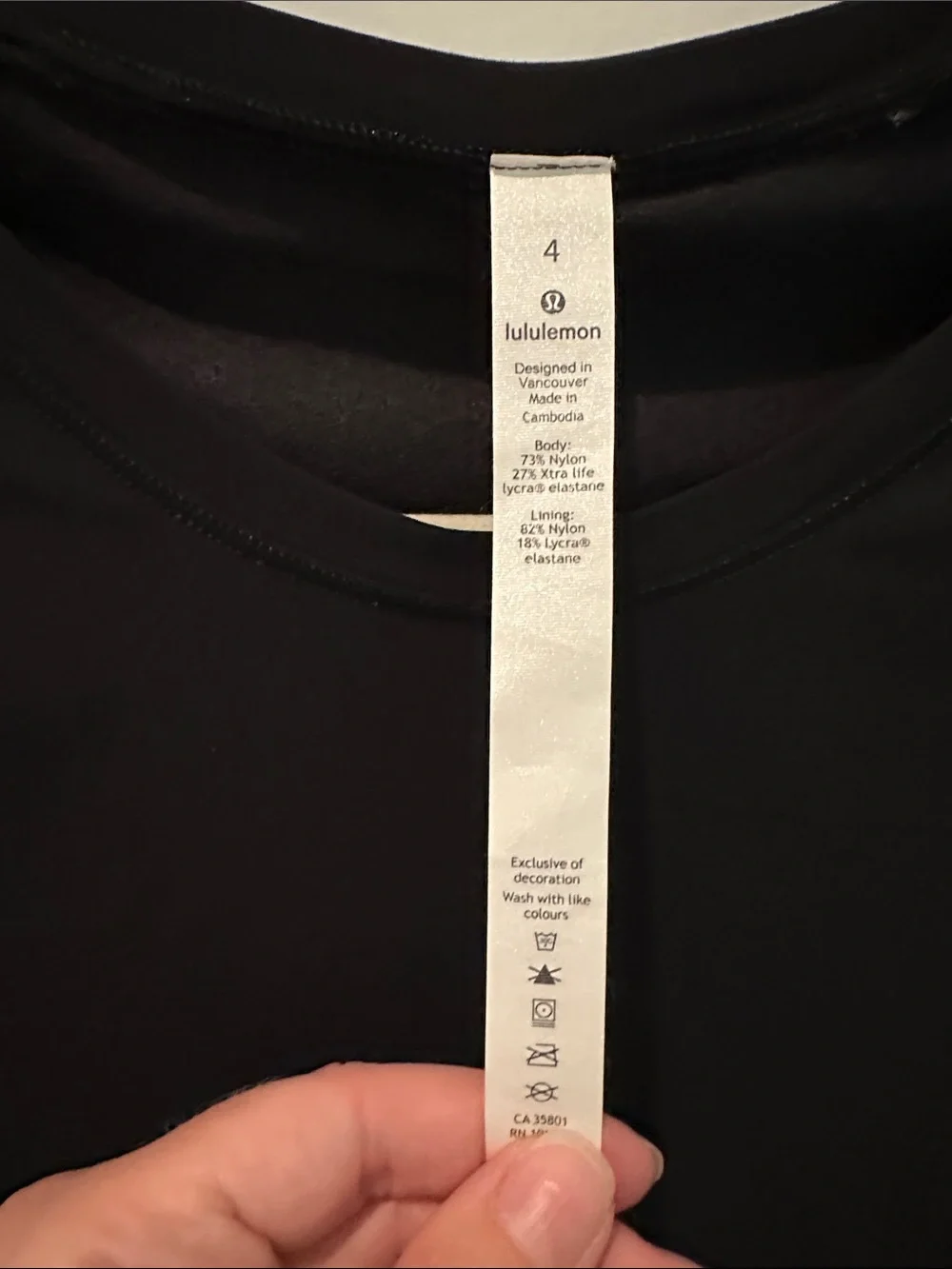 lululemon athletica Black Short-Sleeve Overlap Open Back Tee - size 4